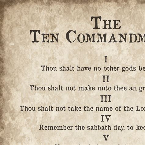 Ten Commandments Printable, Exodus 20 Print, INSTANT DOWNLOAD, Vintage ...