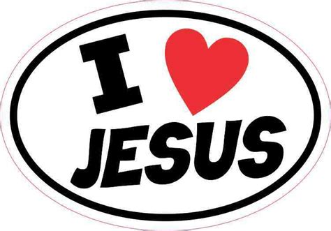 5inx3.5in Oval I Love Jesus Sticker Vinyl Christian Car Decal Cup Stickers - StickerTalk®