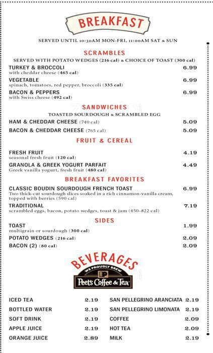 Boudin Bakery & Cafe Menu, Menu for Boudin Bakery & Cafe, Santa Clara, Santa Clara - Urbanspoon ...