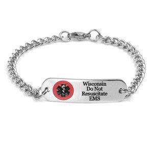 Wisconsin DNR Medical ID Stainless Bracelet 6 - 10 In