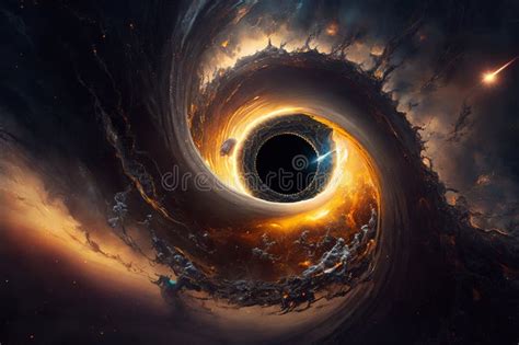 Singularity of Massive Black Hole Generative AI Stock Illustration ...