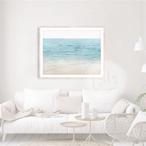 Blue Ocean Sand Beach Art Print Coastal Wall Art Beach - Etsy