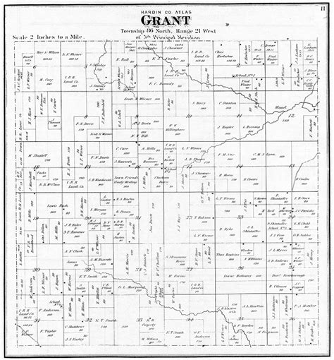 Grant Township Map - 1875