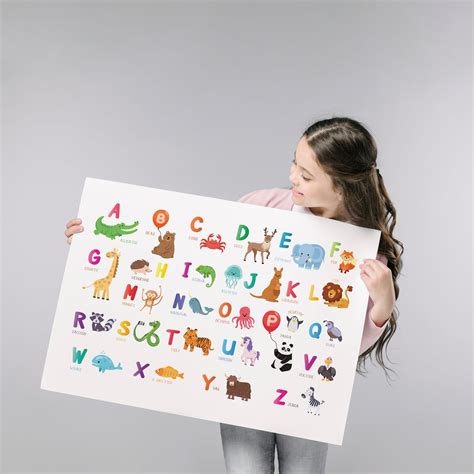 Alphabet Poster Animal Nursery ABC Kids Wall Art Animal - Etsy