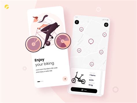 Bicycle renting app design concept by Nataly Blanar for Andersen Design ...