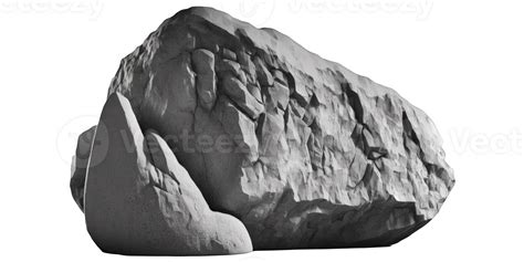 This image depicts a natural-looking rock formation set against a transparent background ...