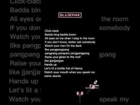 Boombayah English Rap Lyrics- Jennie | Rap lyrics, English rap, Rap song lyrics