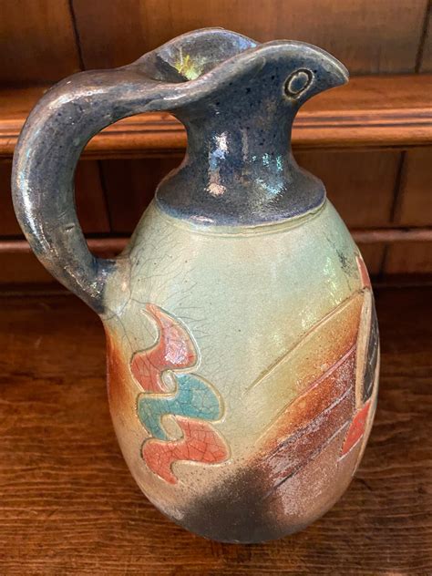 Vintage Vassos Demetriou Pottery Studio Vase Jug With Bird - Etsy