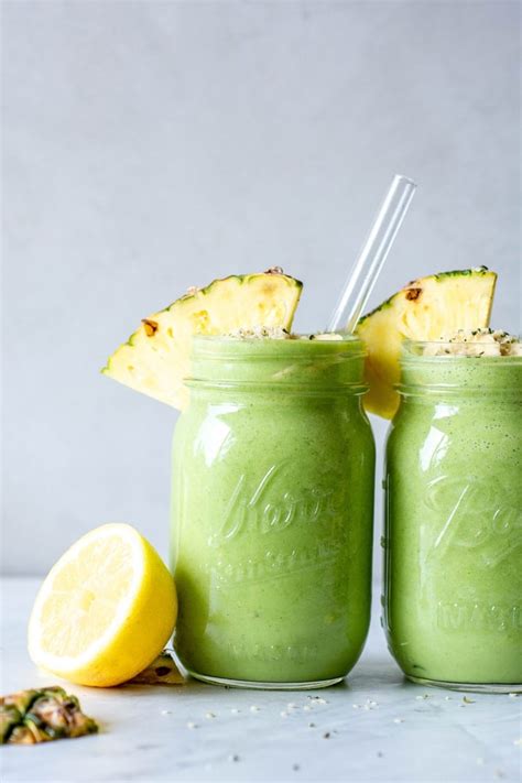 Tropical Green Smoothie Made with Coconut Milk