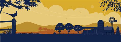 Farm Landscape Illustration Vector Download