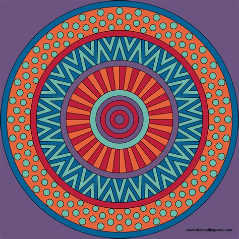 Don't Eat the Paste: Mixed Patterns Mandala to color