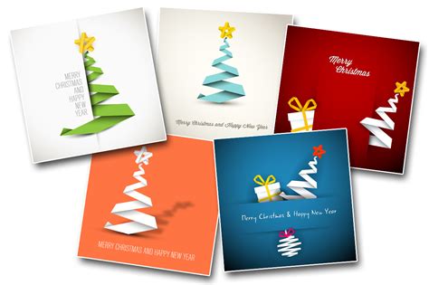 Christmas bundle: 5 minimalist christmas card templates (9870) | Card ...