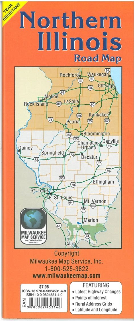 TheMapStore | Northern Illinois Folded Road Map