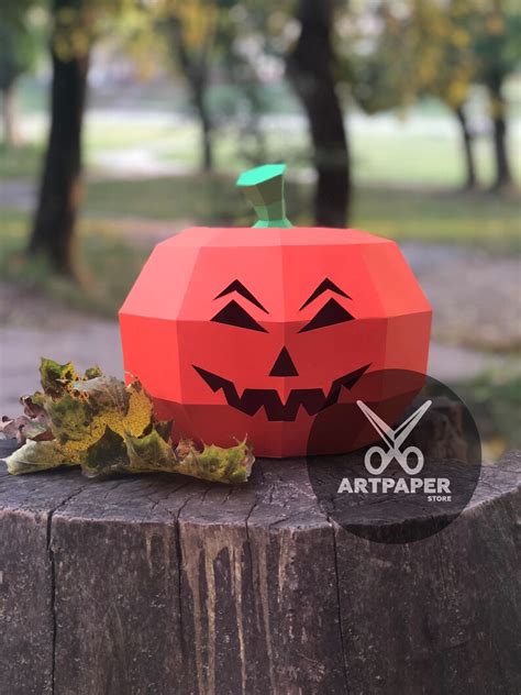 Papercraft 3D Halloween PUMPKINS Set Template Pattern Low Poly - Etsy ...