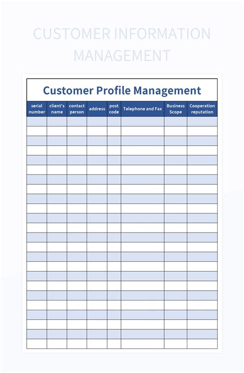 Customer Information Management System Excel Template And Google Sheets File For Free Download ...