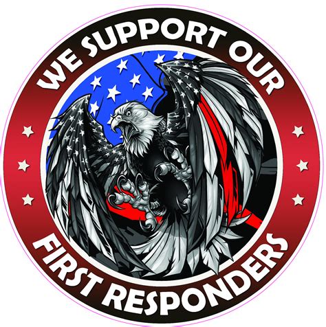 We support our First Responders American Flag Eagle decal sticker