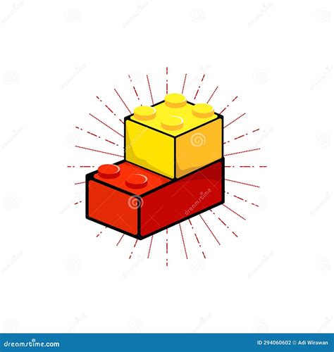 Lego Brick Block Flat Vector Logo Stock Illustration - Illustration of ...