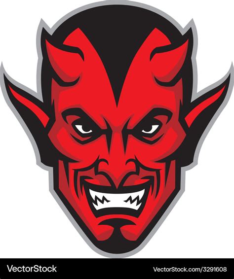 Devil head mascot Royalty Free Vector Image - VectorStock