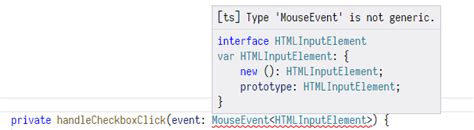 reactjs - Why is the React `MouseEvent` in the checkbox event handler not generic? - Stack Overflow