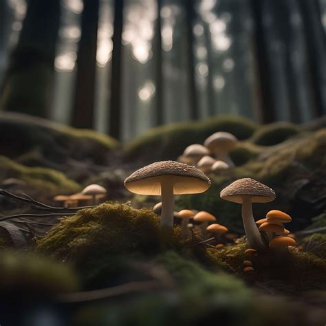 Raw photo a mushroom forest landscape cozy photorealistic on Fotor