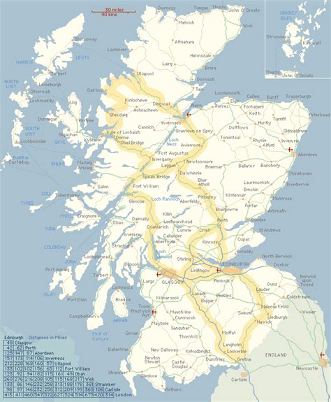 AboutScotland touring map of Scotland for the independent traveller