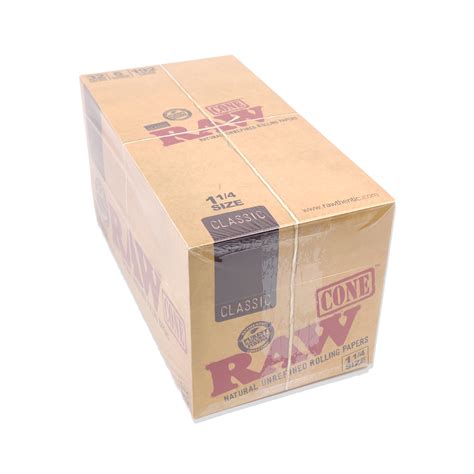 - RAW Classic 1 1/4 Pre-Rolled Cones (Box of 32 Packs) #RC0200