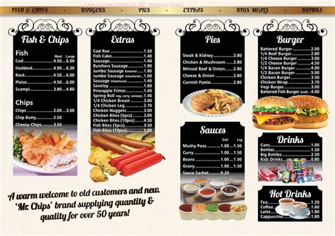 Online Menu of Mr Chips Restaurant, Fakenham, United Kingdom, NR21 9AG - Zmenu