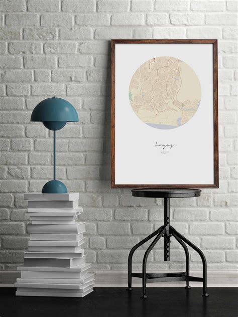 LAGOS Nigeria map poster wall decor design modern minimal | Etsy