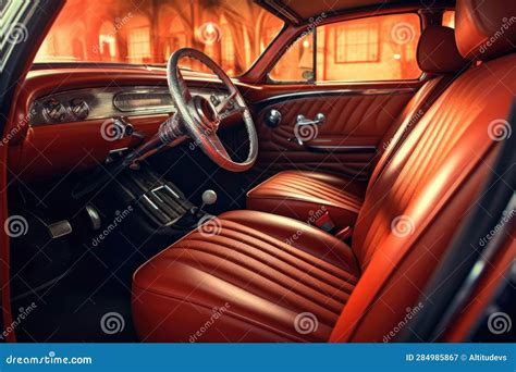 Classic Hot Rods Interior with Leather Seats and Dashboard Stock Illustration - Illustration of ...