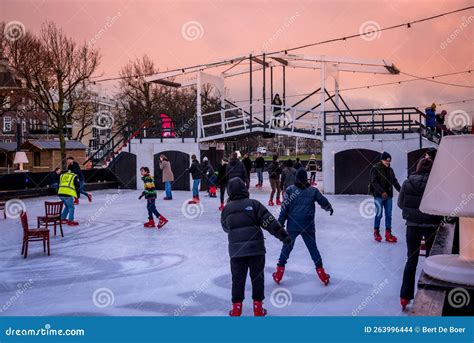 Amsterdam, Netherlands. December 2022. the Ice Skating Rink on the ...