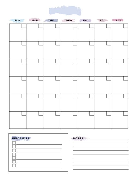 Stunning Free Printable Blank Calendar Template To Download | Calender template, Free printable ...