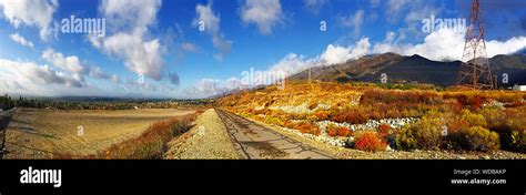 Landscape With Country Road Stock Photo - Alamy