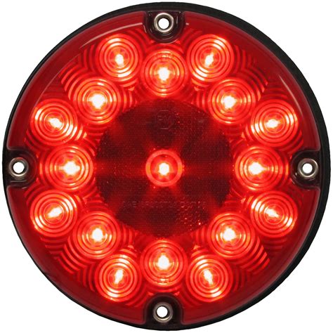 LED Stop/Turn/Tail, Round, Transit, 7", red, poly bag - Peterson ...