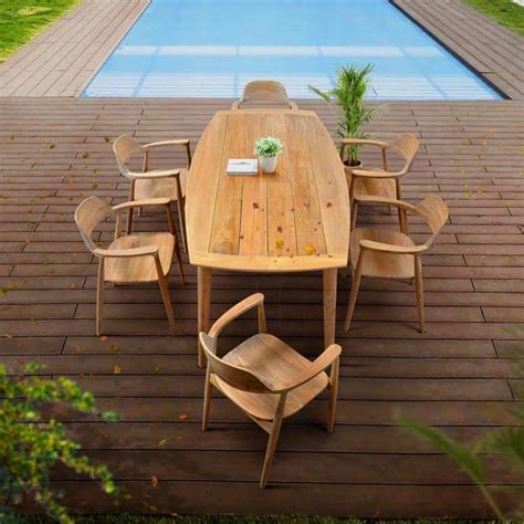 Mid century teak outdoor table set | Modern outdoor dining sets, Modern ...