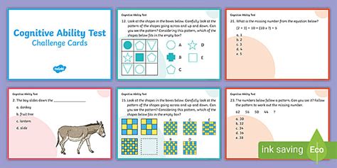 Cognitive Abilities Test (CAT) Challenge Cards - Twinkl