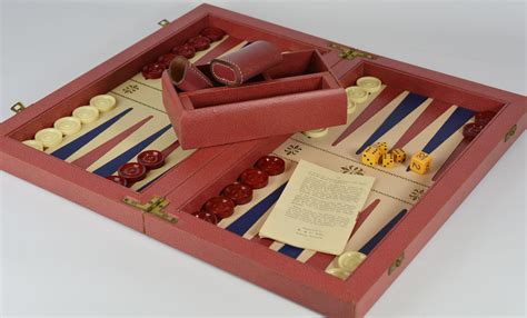 REF1693 Leather backgammon board - Antique Chess Shop