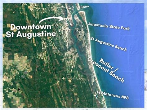 Map of St Augustine Beach Anastasia Island Beach Access Points - 2TravelDads