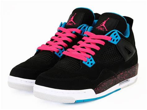 Air Jordan 4 Retro GS 'Black Vivid Pink' | Air jordans, Pink jordans ...