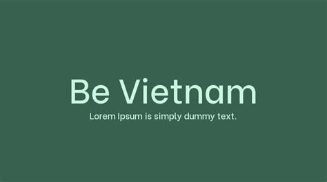 Be Vietnam Font Family : Download Free for Desktop & Webfont