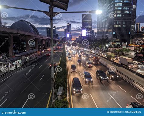 Starting a Traffic Jam in the Afternoon of Jakarta Stock Photo - Image ...