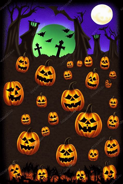 Halloween Graveyard Backdrop · Creative Fabrica