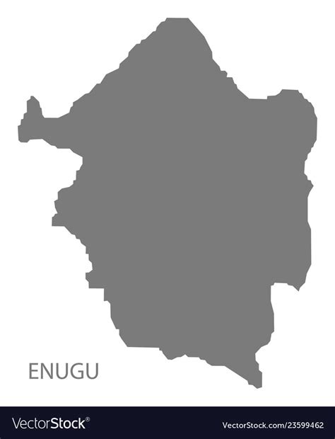 Enugu nigeria map grey Royalty Free Vector Image