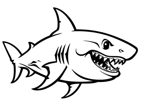 Jaw Some Great White Shark - Coloring Page