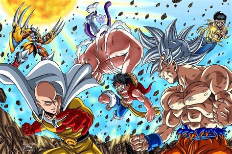 Saitama vs goku vs luffy vs mewtwo vs wargreymon vs yusuke | Personajes ...