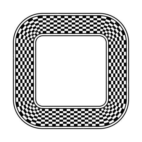 Vector Frame Of Black And White Checkered Square, Vector With Checkered ...