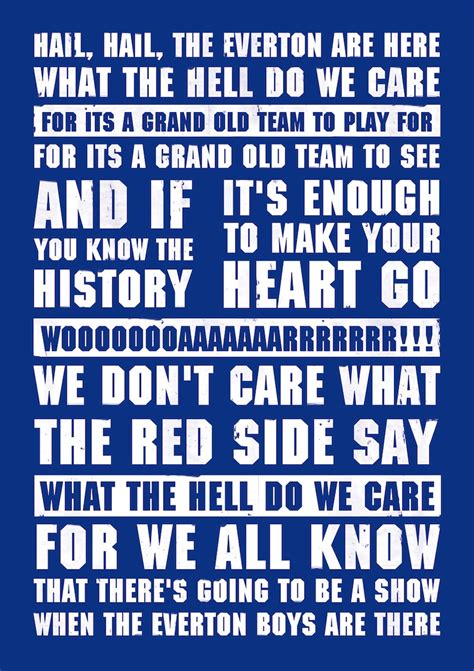 Everton Football Soccer Song Lyrics Anthem Poster Print | Etsy