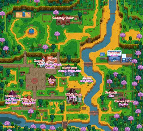 Pelican Town map - not mine! | Stardew valley, Stardew valley farms ...