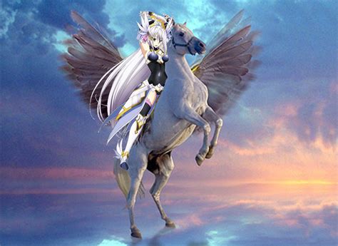 Rossweisse riding pegasus - high school dxd fan Art (38657888) - fanpop