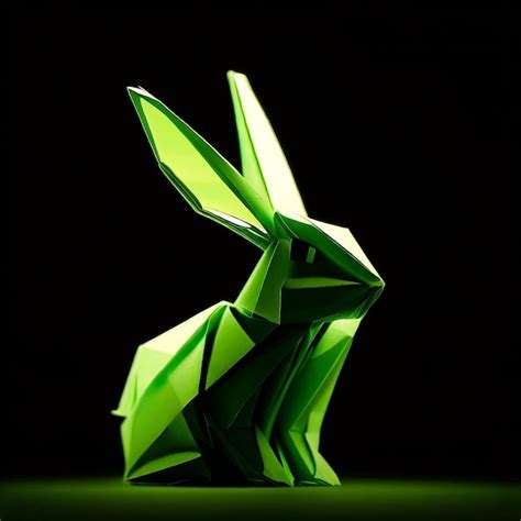 Premium AI Image | Detailed origami rabbit paper art