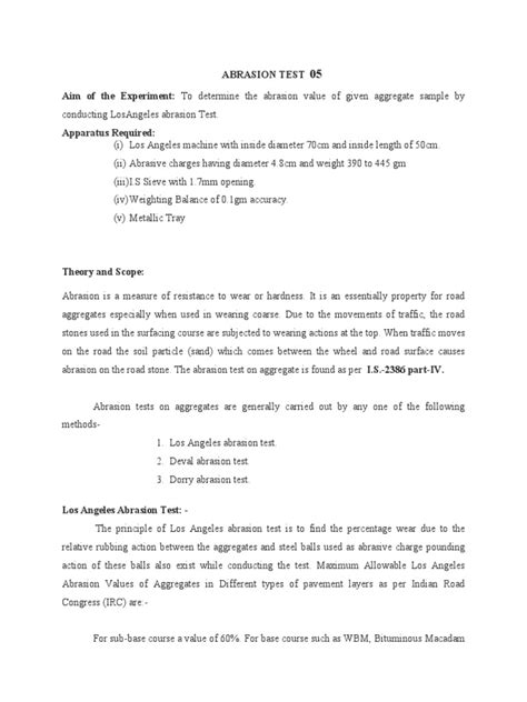 Abrasion Test - 5 | PDF | Wear | Road